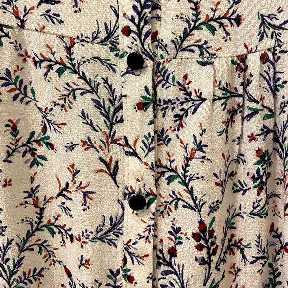 Sezane Aure Dress in Blue foliage print white 36 - Picture 6 of 7